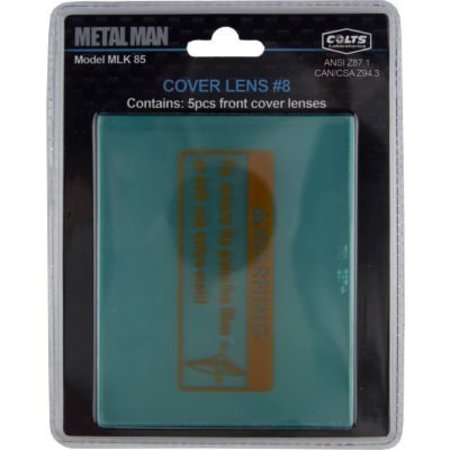 METAL MAN WORK GEAR Metal Man® Front Cover Protective Lens For Auto Darkening Welding Helmets, 4"L x 3-5/8"W - 5 Pk MLK85